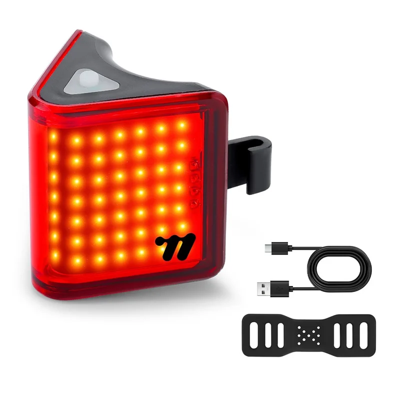WEST BIKING YP0701494 Size S Bike Tail Light Triangle Shape 8 Modes COB LED Safety Warning Lamp for Mountain Road Bicycle