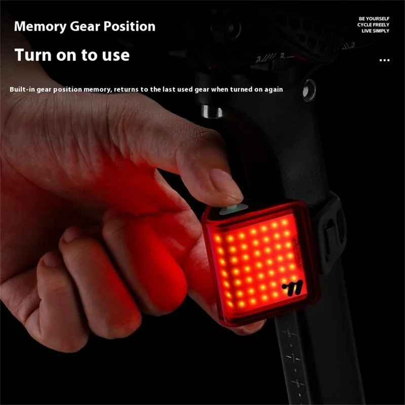 WEST BIKING YP0701494 Size S Bike Tail Light Triangle Shape 8 Modes COB LED Safety Warning Lamp for Mountain Road Bicycle