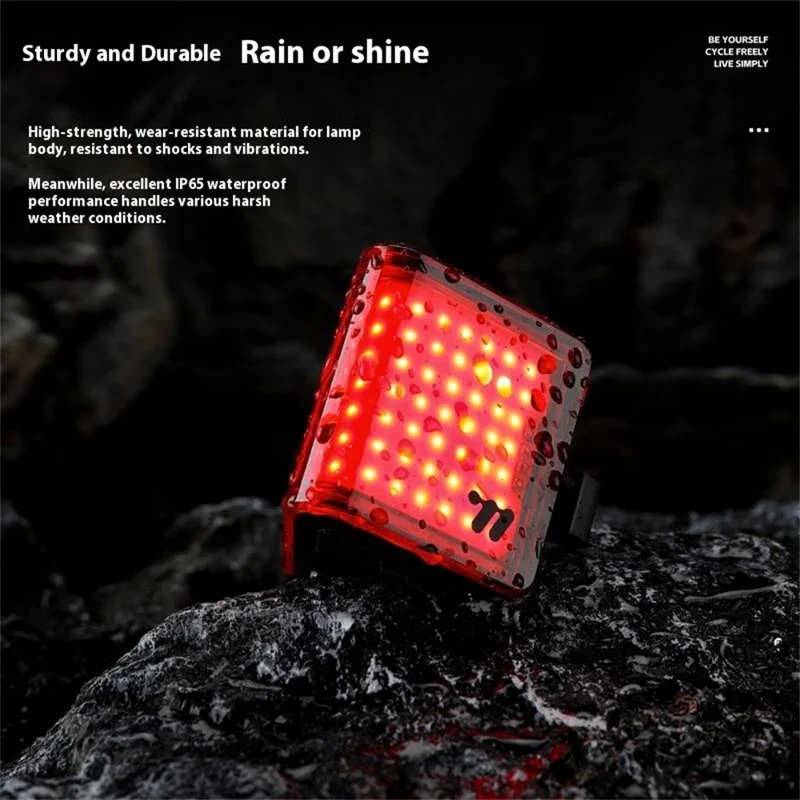 WEST BIKING YP0701494 Size S Bike Tail Light Triangle Shape 8 Modes COB LED Safety Warning Lamp for Mountain Road Bicycle