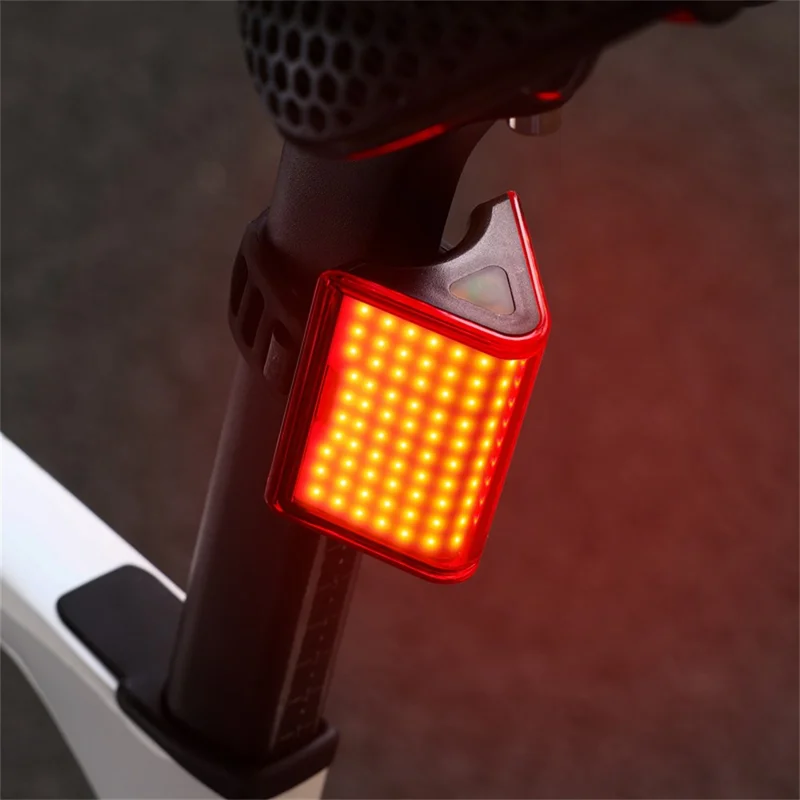 WEST BIKING YP0701495 Size L Bike Tail Light Triangle Shape 8 Modes COB LED Safety Warning Lamp for Mountain Road Bicycle
