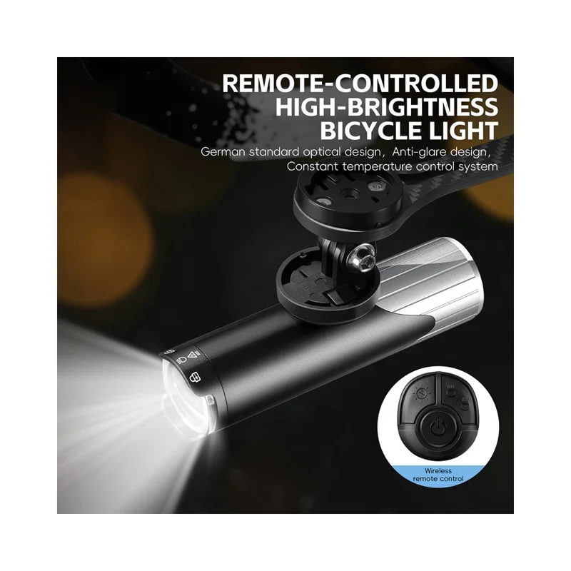 WEST BIKING YP0701497 1600 Lumen Fahrrad-Frontlicht mit drahtloser Fernbedienung und hoher Helligkeit