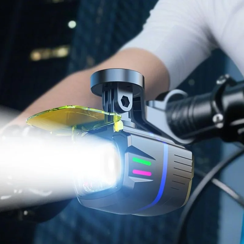 BENGGUO BG-1955 IP44 Waterproof Bike Headlight Wireless Remote Control Bicycle Front Light High Bright LED Anti-Glare - Black