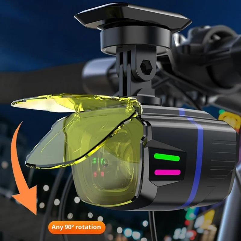 BENGGUO BG-1955 IP44 Waterproof Bike Headlight Wireless Remote Control Bicycle Front Light High Bright LED Anti-Glare - Black