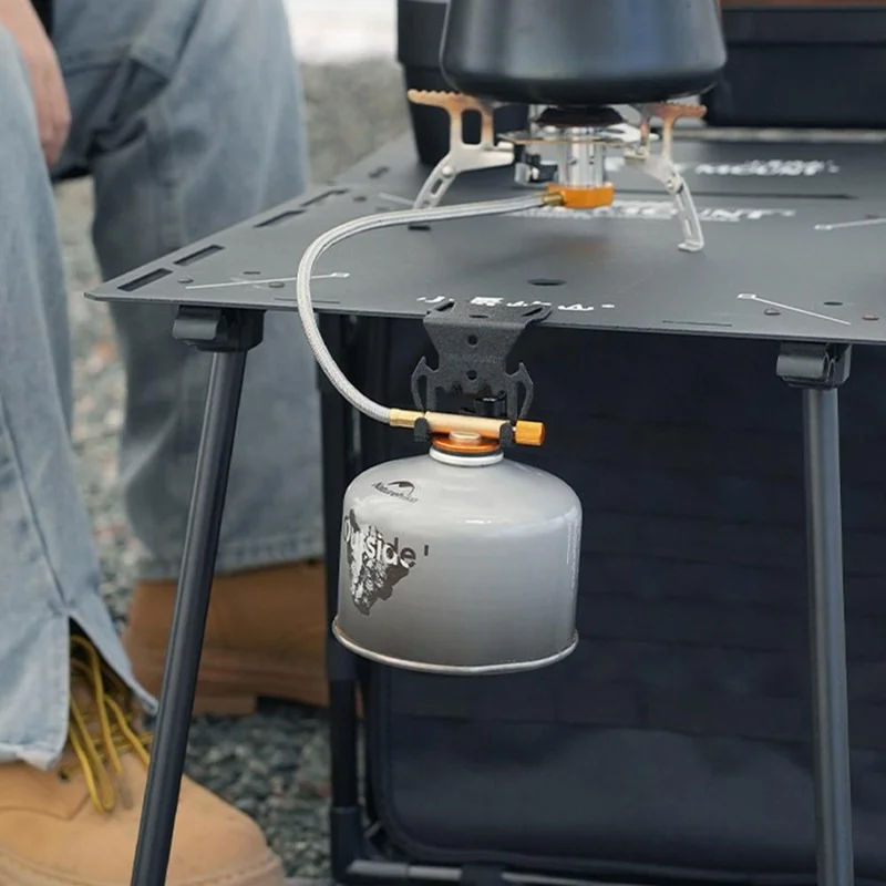 Outdoor Camping Gas Canister Hook Multi-Functional F-Clamp Hanging Tool with Bottle Opener