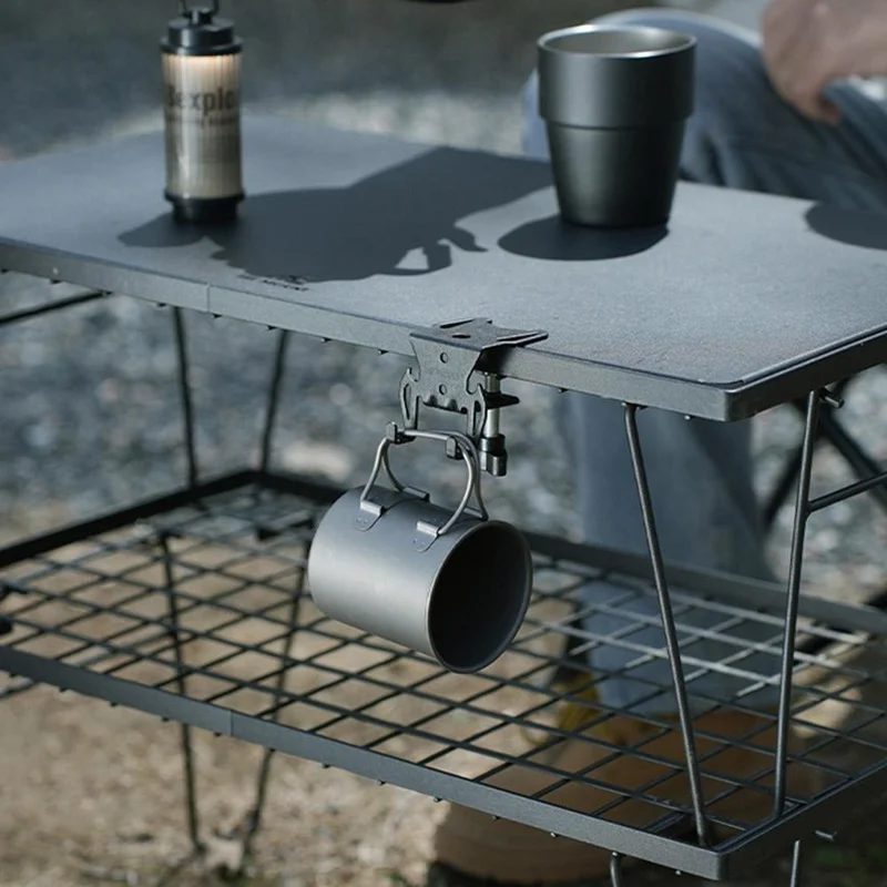 Outdoor Camping Gas Canister Hook Multi-Functional F-Clamp Hanging Tool with Bottle Opener