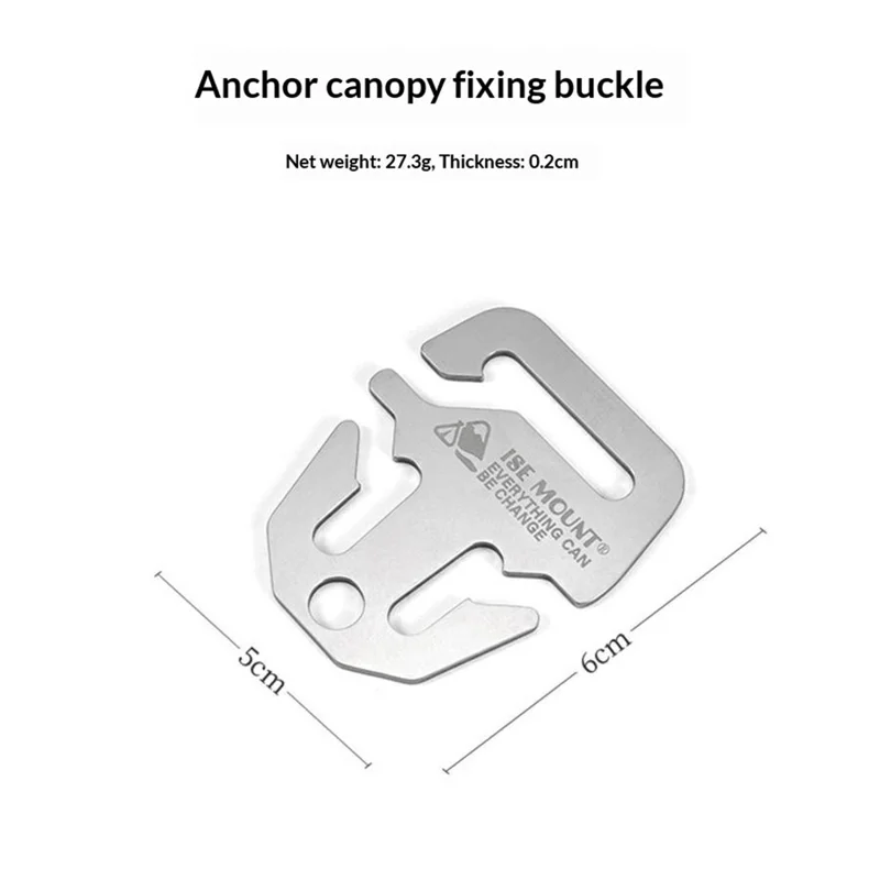 ISE MOUNT Outdoor Stainless Steel Tarp Fastener / Anchor Lock Anti-Slip Hook Rope Buckle Quick Install Camping Accessory