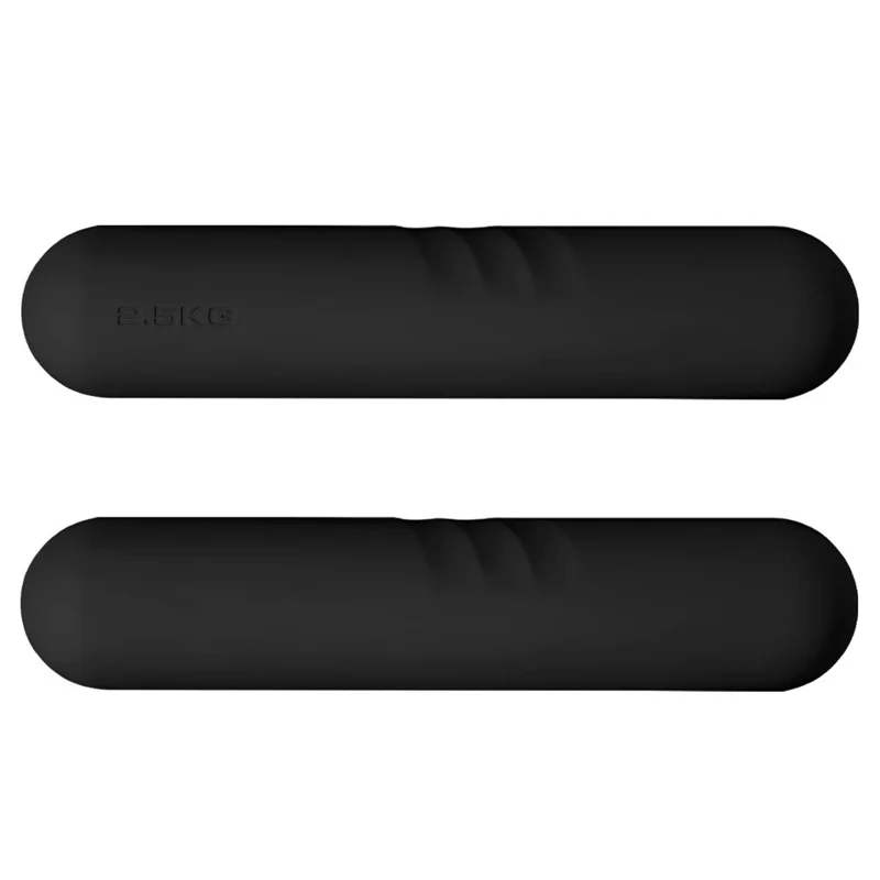 1 Pair 2.5KG Textured Dumbbells Silicone Edge Non Slip Grip Soft Touch Home Gym Weight Training Equipment - Black