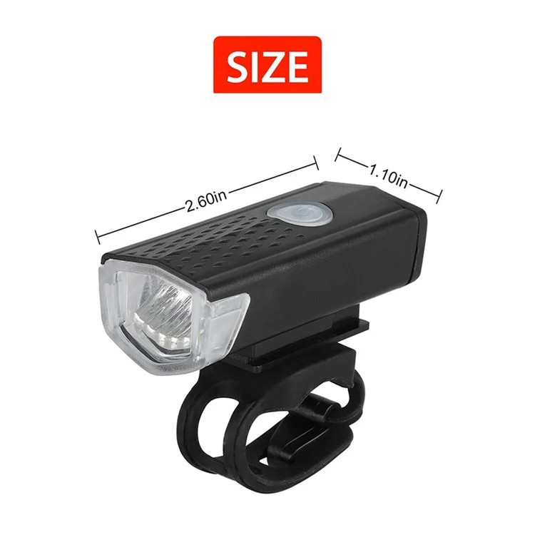 BG-2255 Bicycle Front Light Cycling Safety Warning Light USB Rechargeable Waterproof Flashlight