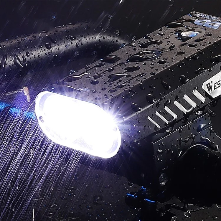 WEST BIKING YP0701315 Luzes de Bicicleta 800 Lúmens Ultra Brilhante USB Recarregável Luz de Guiador Poderosa Farol Dianteiro de Bicicleta 5 Modos de Luz Fácil de Instalar - Preto