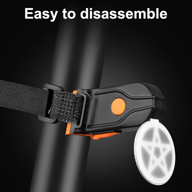 3664 Creative Bicycle Tail Light IPX2 Waterproof Small Bike LED Light Support USB Charging for Outdoor Cycling - Triangle Warning