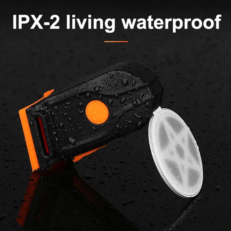 3664 Creative Bicycle Tail Light IPX2 Waterproof Small Bike LED Light Support USB Charging for Outdoor Cycling - Heart