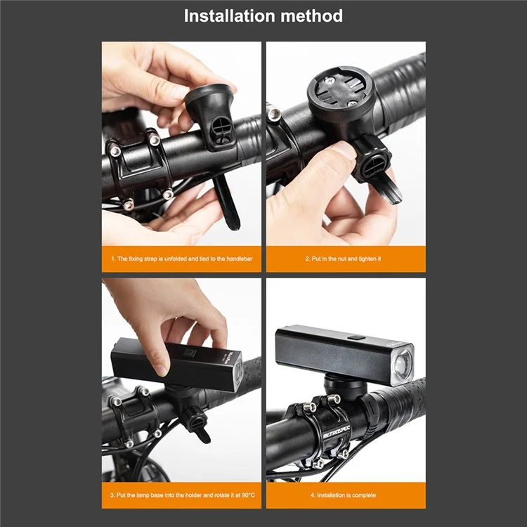 WIND&MOON MO1-1500 Luce anteriore per bicicletta a LED impermeabile super luminosa 1500LM USB ricaricabile Bike Night Cycling Torch Safety Lamp