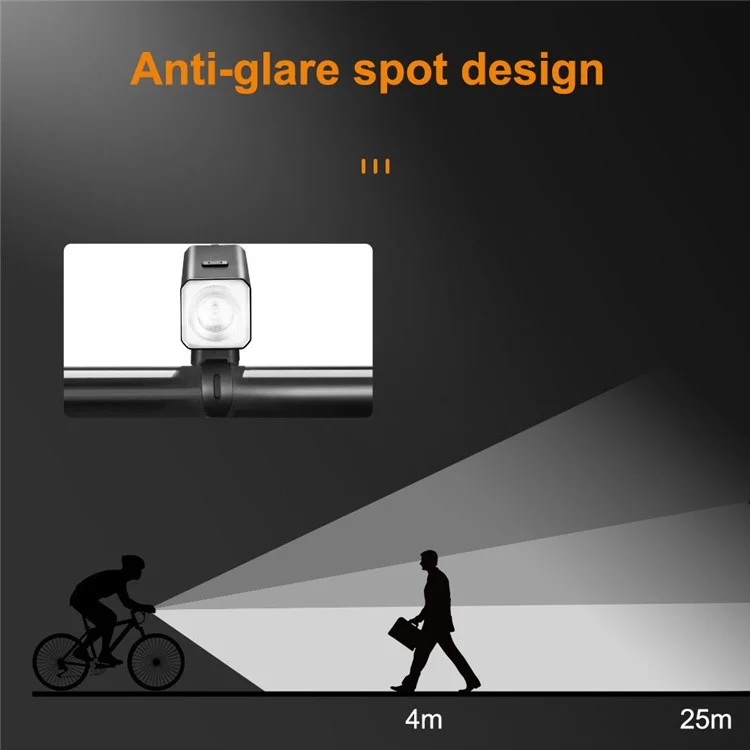 WIND&MOON MO1-1500 Luce anteriore per bicicletta a LED impermeabile super luminosa 1500LM USB ricaricabile Bike Night Cycling Torch Safety Lamp
