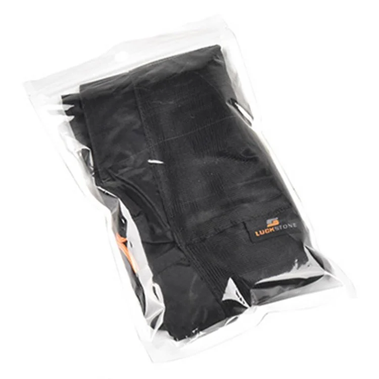 LUCKSTONE Size S Foldable Laundry Bag Storage Clothes Organizer Drawstring Mesh Bag for Camping and Travel - Black/Blue