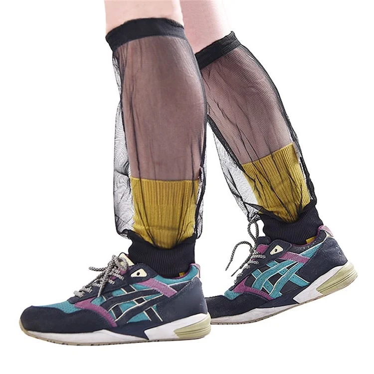 LUCKSTONE FWKTT-001 1 Paar Outdoor-Moskito-Mesh-Fußabdeckungen Bergsteigen Camping Netzgewebe - Schwarz