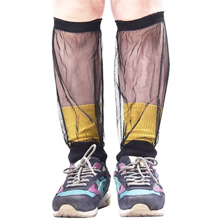 LUCKSTONE FWKTT-001 1 Paar Outdoor-Moskito-Mesh-Fußabdeckungen Bergsteigen Camping Netzgewebe - Schwarz