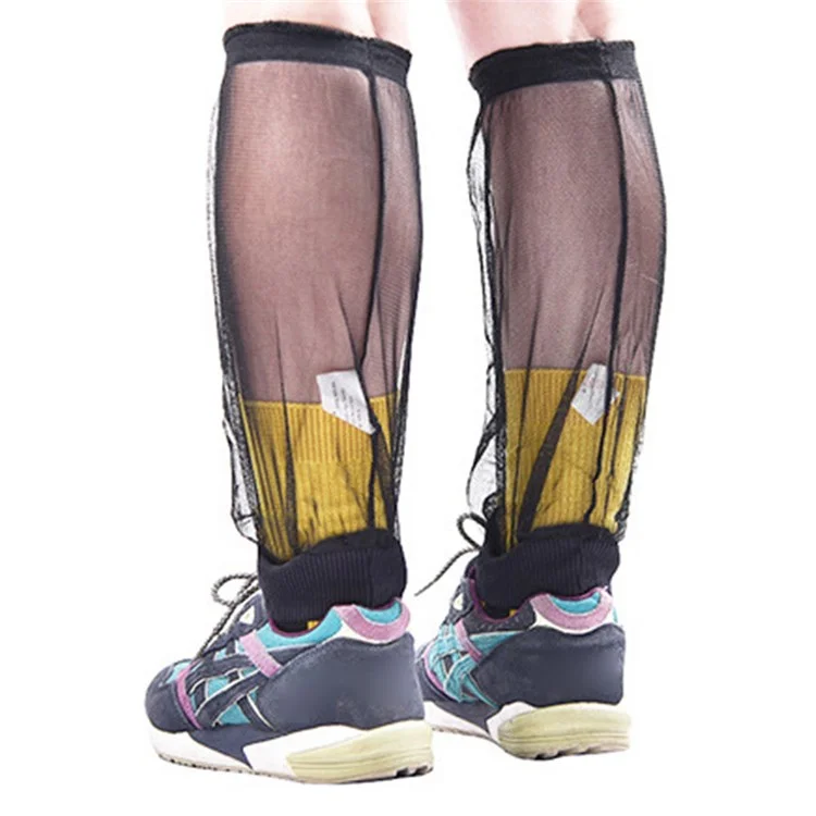 LUCKSTONE FWKTT-001 1 Paar Outdoor-Moskito-Mesh-Fußabdeckungen Bergsteigen Camping Netzgewebe - Schwarz