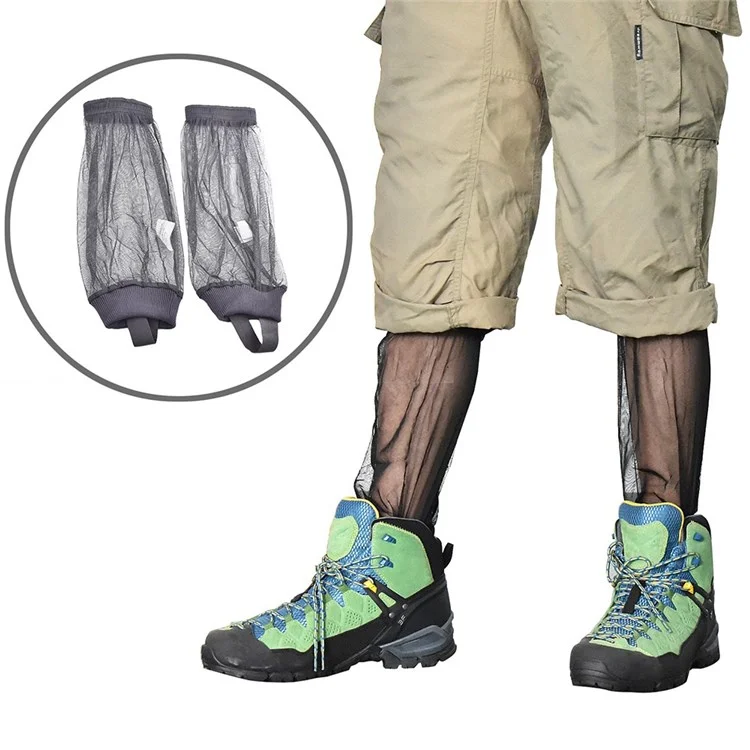 LUCKSTONE FWKTT-001 1 Paar Outdoor-Moskito-Mesh-Fußabdeckungen Bergsteigen Camping Netzgewebe - Schwarz