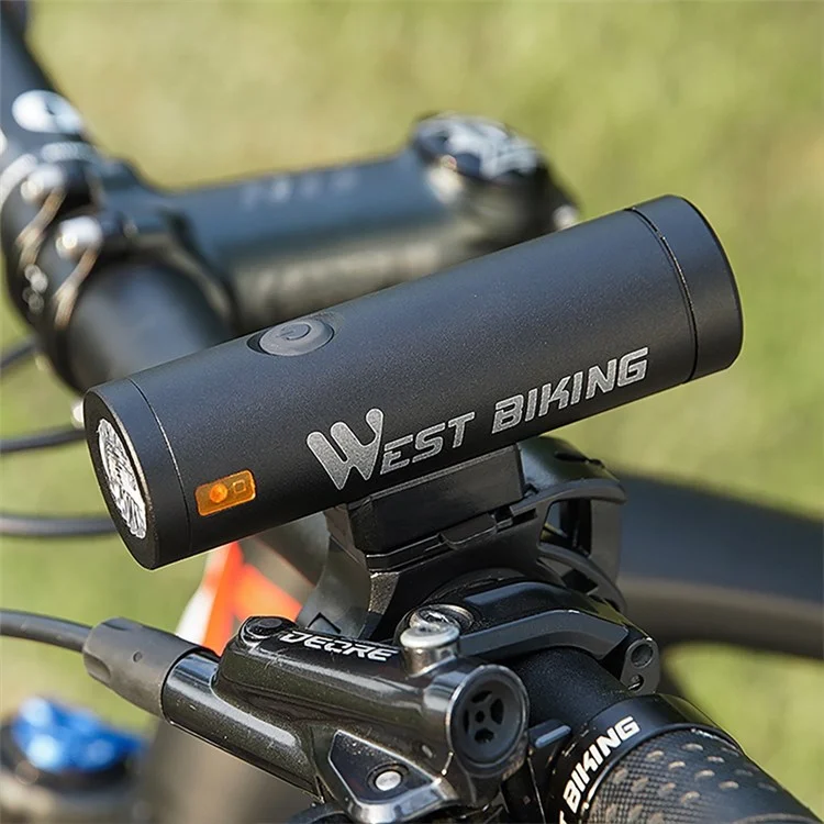 WEST BIKING YP0701323 Super Bright LED Bike Front Light Rechargeable Bicycle Night Cycling Safety Lamp Torch - Black