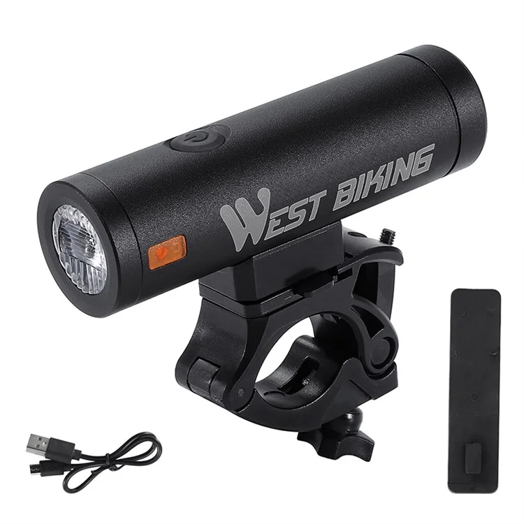 WEST BIKING YP0701323 Super Bright LED Bike Front Light Rechargeable Bicycle Night Cycling Safety Lamp Torch - Black