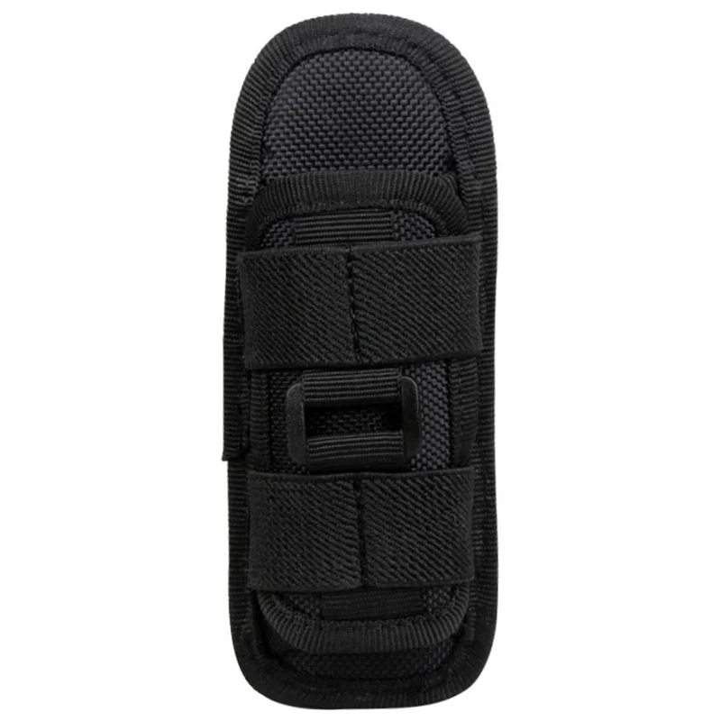 H-133 Outdoor Tactical Flashlight Pouch Holster 360 Degree Rotating Waist Bag for Belt Torch Cover Hunting Lighting Pouch - Black