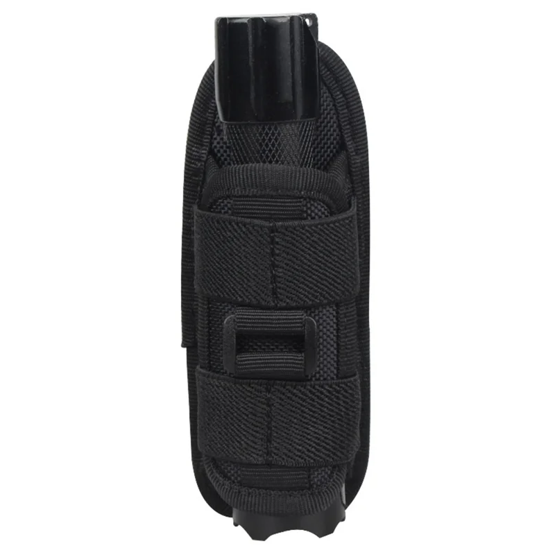 H-133 Outdoor Tactical Flashlight Pouch Holster 360 Degree Rotating Waist Bag for Belt Torch Cover Hunting Lighting Pouch - Black