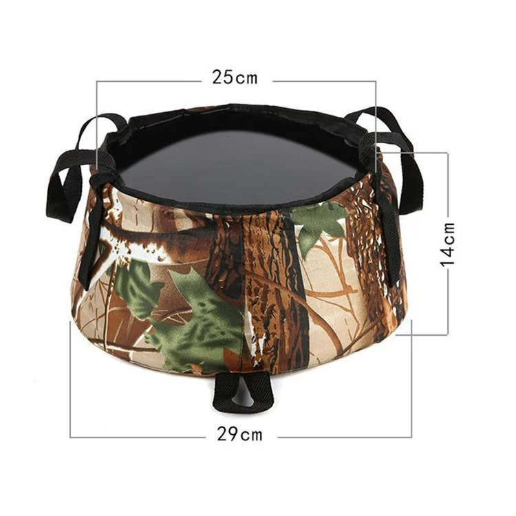 Portable Collapsible Basin Travel Foot Bath Bag Large Capacity Folding Washing Bucket - Camouflage