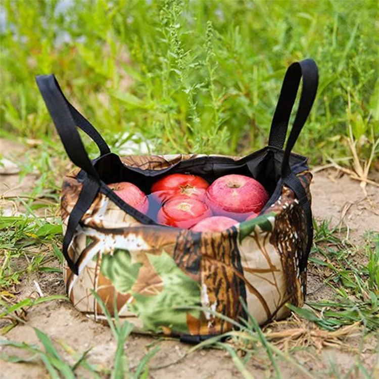 Portable Collapsible Basin Travel Foot Bath Bag Large Capacity Folding Washing Bucket - Camouflage