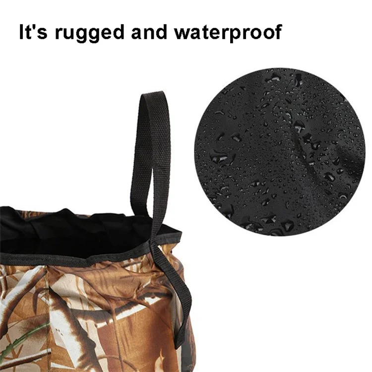 Portable Collapsible Basin Travel Foot Bath Bag Large Capacity Folding Washing Bucket - Camouflage
