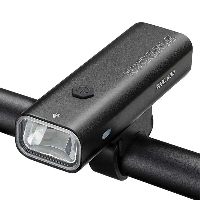 ROCKBROS RHL600 Super Bright Bike Headlight Night Safety Bicycle Front Light Flashlight USB Rechargeable IPX6 Waterproof Torch - Black