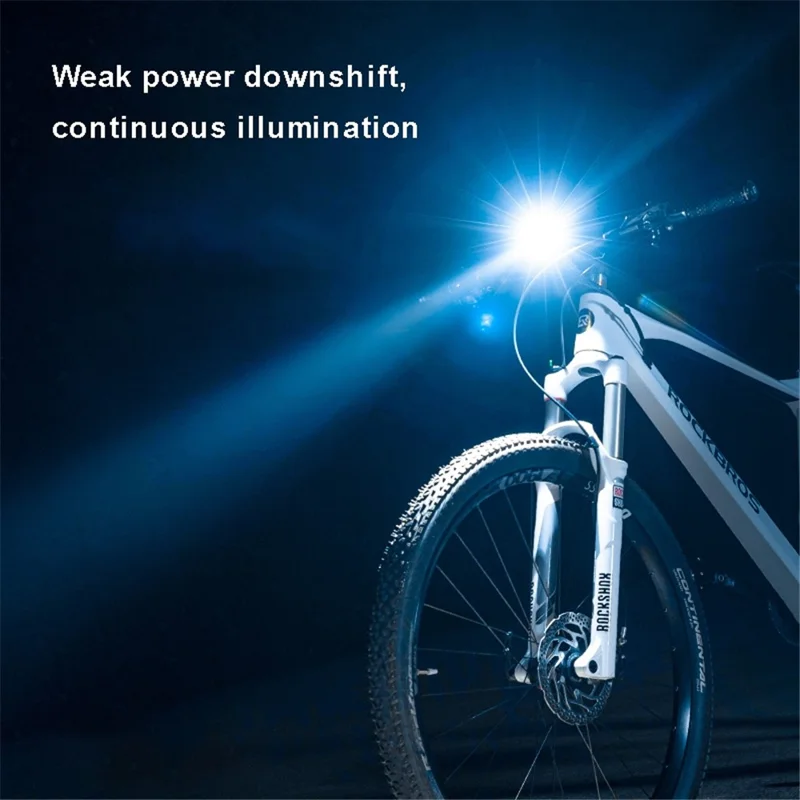 ROCKBROS RHL600 Super Bright Bike Headlight Night Safety Bicycle Front Light Flashlight USB Rechargeable IPX6 Waterproof Torch - Black