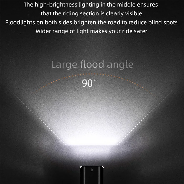ROCKBROS RHL1000 Bright LED Bike Front Light Flashlight Rechargeable Bicycle Night Cycling Safety Lamp