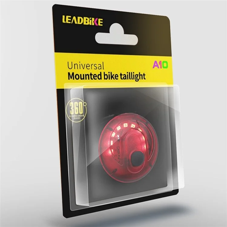 LEADBIKE A10 Universal Bike Taillight Water Resistant Bicycle Seat Rear Light with 360-Degree Rotating Bracket (USB Rechargeable)
