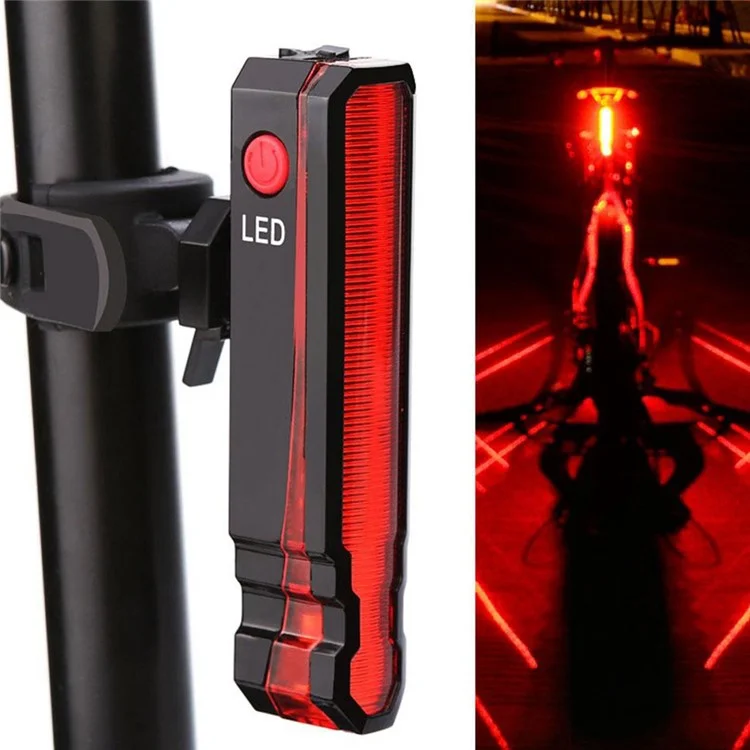 LEADBIKE LD51 Fahrrad-Cycling-Laser-LED-Rückleuchte, USB-aufladbar, wasserdicht, Sicherheitswarnung, Rückleuchte