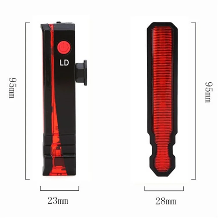 LEADBIKE LD51 Fahrrad-Cycling-Laser-LED-Rückleuchte, USB-aufladbar, wasserdicht, Sicherheitswarnung, Rückleuchte