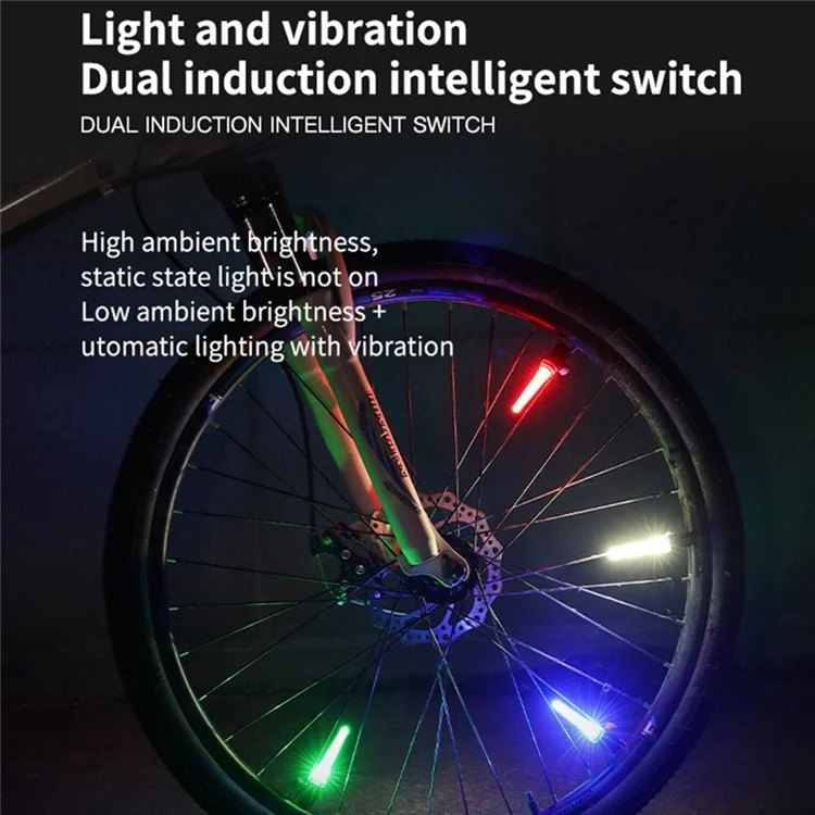LEADBIKE LD58 Lampe Vélo Lumière Réflecteur de Rayons Étanche Cool LED Décoration Lumière Velours - Multicolore 