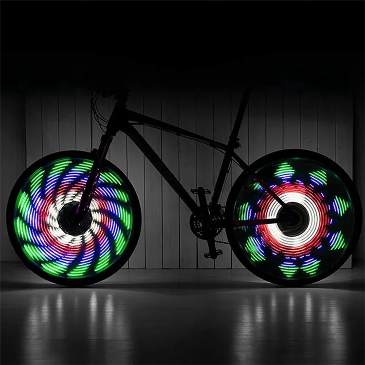 LEADBIKE LD35 Lumière de Roue de Vélo LED Étanche Vélo de Montagne Lumière de Rayon de Pneu avec 64 LED et 30 Modèles de Changement (Conception de Charge)