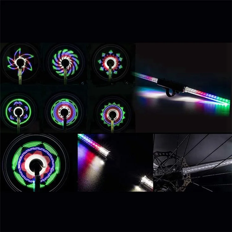 LEADBIKE LD35 Lumière de Roue de Vélo LED Étanche Vélo de Montagne Lumière de Rayon de Pneu avec 64 LED et 30 Modèles de Changement (Conception de Charge)