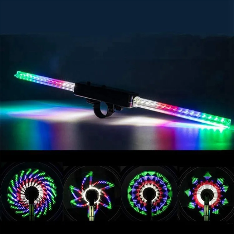 LEADBIKE LD35 Lumière de Roue de Vélo LED Étanche Vélo de Montagne Lumière de Rayon de Pneu avec 64 LED et 30 Modèles de Changement (Conception de Charge)