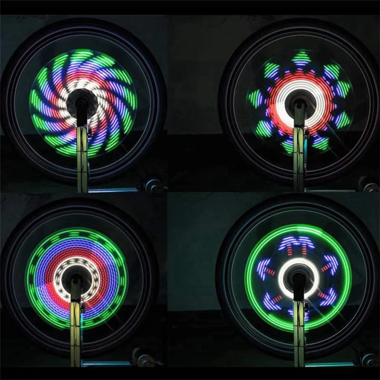 LEADBIKE LD35 Lumière de Roue de Vélo LED Étanche Vélo de Montagne Lumière de Rayon de Pneu avec 64 LED et 30 Modèles de Changement (Conception de Charge)