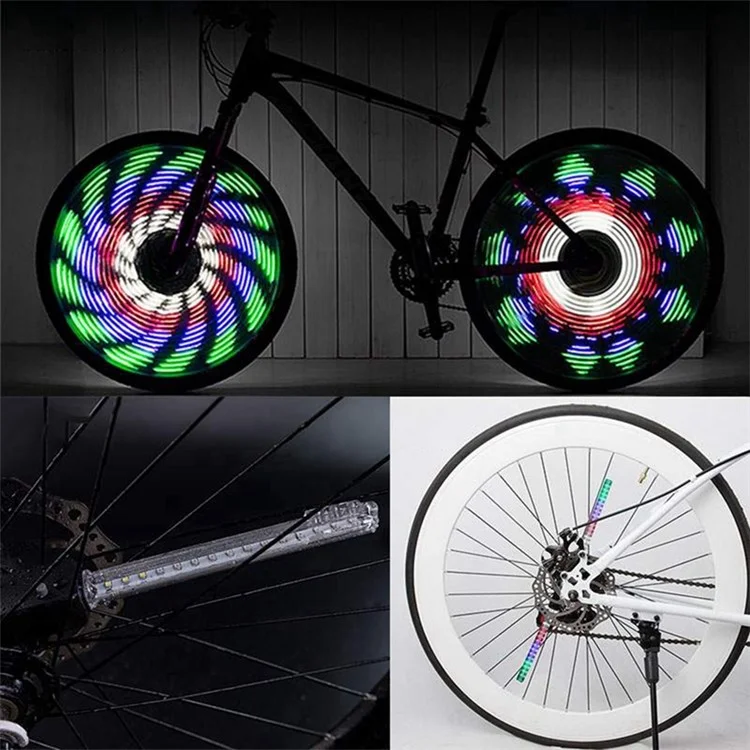 LEADBIKE LD35 Lumière de Roue de Vélo LED Étanche Vélo de Montagne Lumière de Rayon de Pneu avec 64 LED et 30 Modèles de Changement (Conception de Charge)