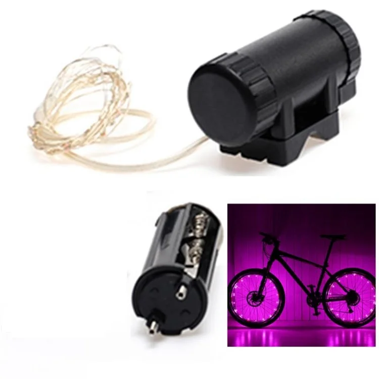LEADBIKE A01 Bike Wheel Cool Light Strip Bicycle Wheel Hub LED Light Decoration Powered by Battery (Battery Not Included) - Pink