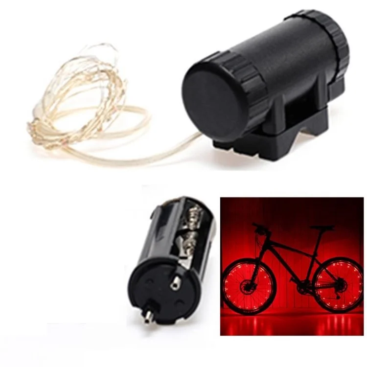 LEADBIKE A01 Bike Wheel Cool Light Strip Bicycle Wheel Hub LED Light Decoration Powered by Battery (Battery Not Included) - Red