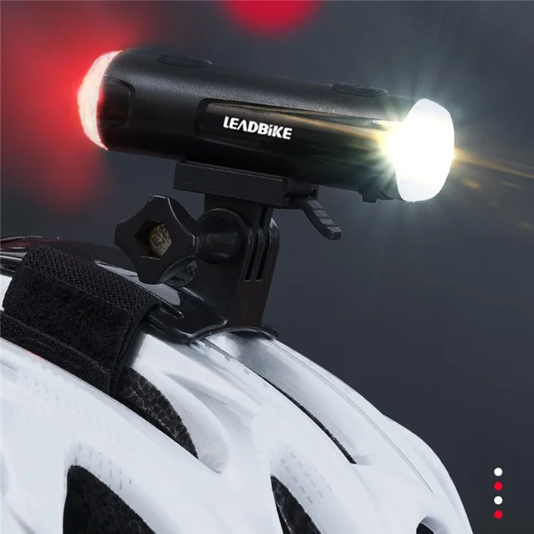 LEADBIKE LD56 Велосипедный шлем Лампа Двойная головка Передний / Задний свет USB перезаряжаемый Велосипедный шлем Передняя фара
