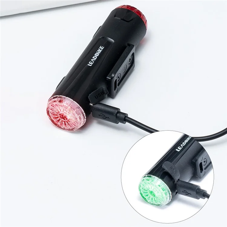 LEADBIKE LD56 Велосипедный шлем Лампа Двойная головка Передний / Задний свет USB перезаряжаемый Велосипедный шлем Передняя фара