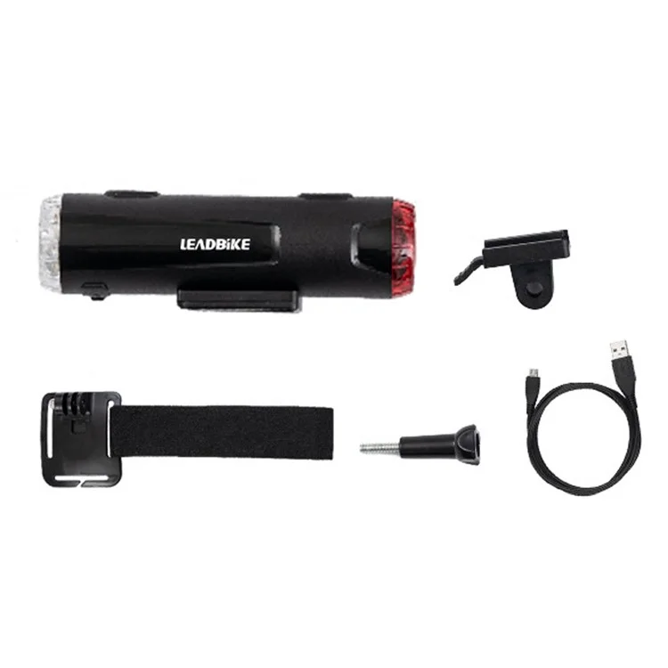LEADBIKE LD56 Велосипедный шлем Лампа Двойная головка Передний / Задний свет USB перезаряжаемый Велосипедный шлем Передняя фара