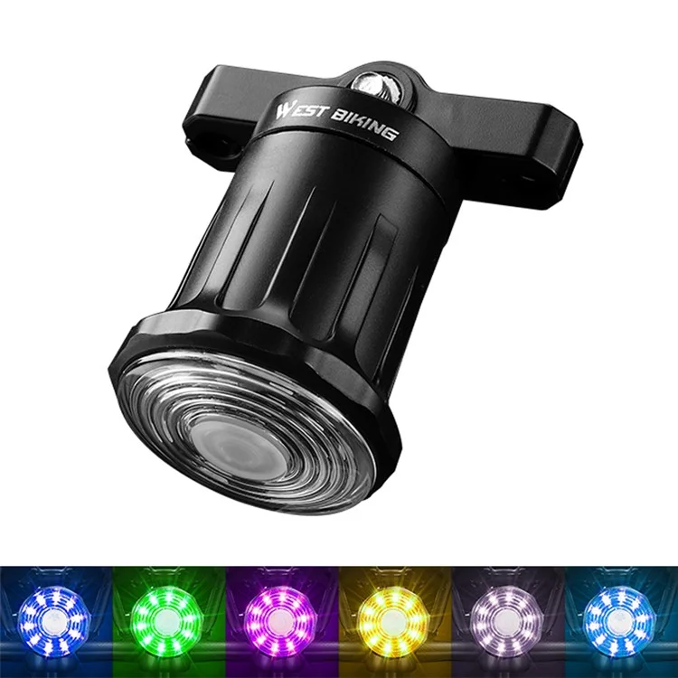 WEST BIKING YP0701331 Luz Traseira Brilhante e Colorida LED para Bicicleta, Acessório de Segurança Ciclística - Instalação Sob o Assento