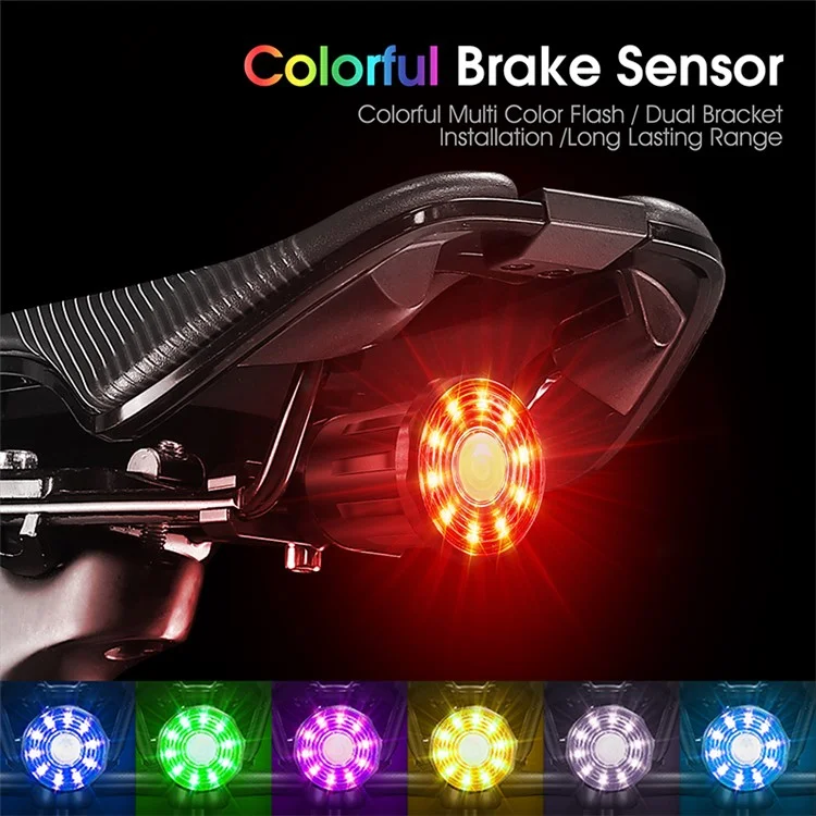 WEST BIKING YP0701331 Luz Traseira Brilhante e Colorida LED para Bicicleta, Acessório de Segurança Ciclística - Instalação Sob o Assento