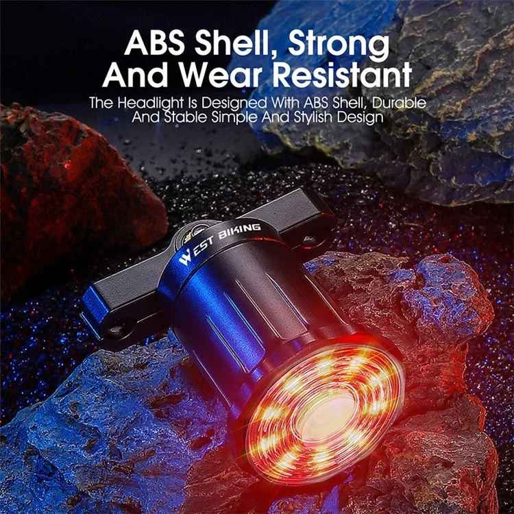 WEST BIKING YP0701331 Luz Traseira Brilhante e Colorida LED para Bicicleta, Acessório de Segurança Ciclística - Instalação Sob o Assento