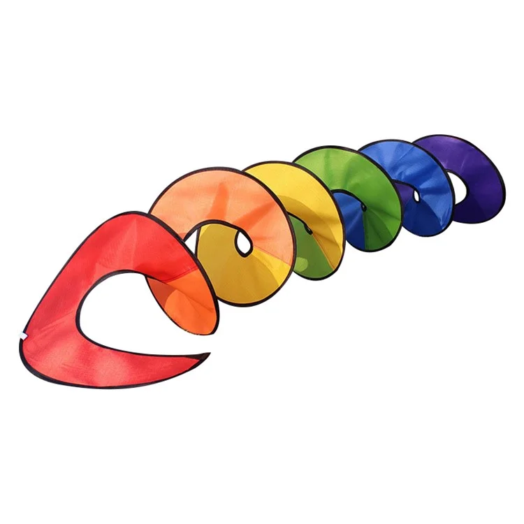 AOTU 2.5m Outdoor Camping Tent Flag Decor Colorful Spiral Wind Spinner Rotating Wind Strips, Tamanho L